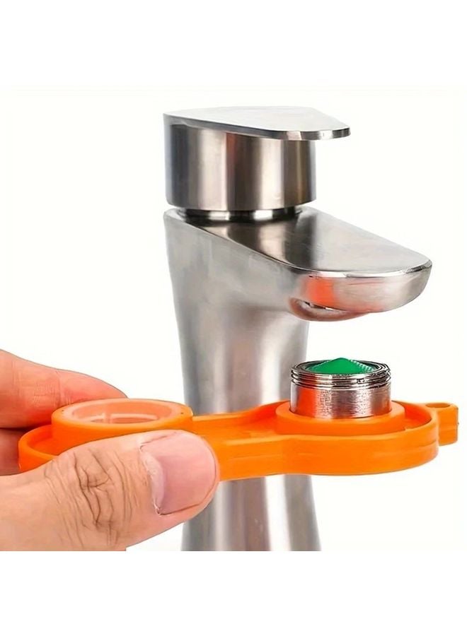 Orange Bubbler Wrench Quick Install Filter Cleaning Tool Ergonomic Grip Durable Plastic Faucet Maintenance Home Plumbing Utility - Image 2
