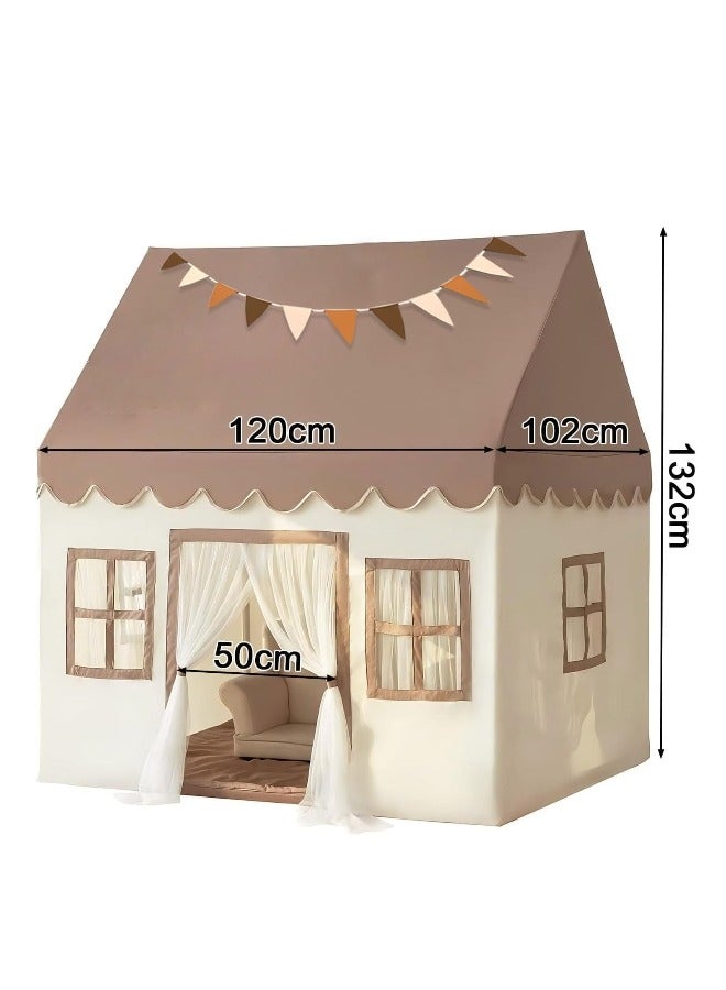 Jubilin Play Tent with Padded Mat and LED Lights, Large Playhouse for Kids Boys and Girls, Kids Play House Indoor Castle Bed Tent for Toddler  - Image 2