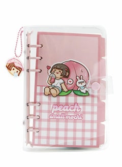 Y&D A6 Binder Cover Notebook, Soft PVC Cute Cartoon Refillable 6 Ring Loose Leaf Round Personal Journal with Insert Paper, Pocket, Snap Button Closure  - Image 1