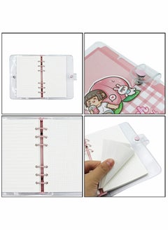 Y&D A6 Binder Cover Notebook, Soft PVC Cute Cartoon Refillable 6 Ring Loose Leaf Round Personal Journal with Insert Paper, Pocket, Snap Button Closure  - Image 3