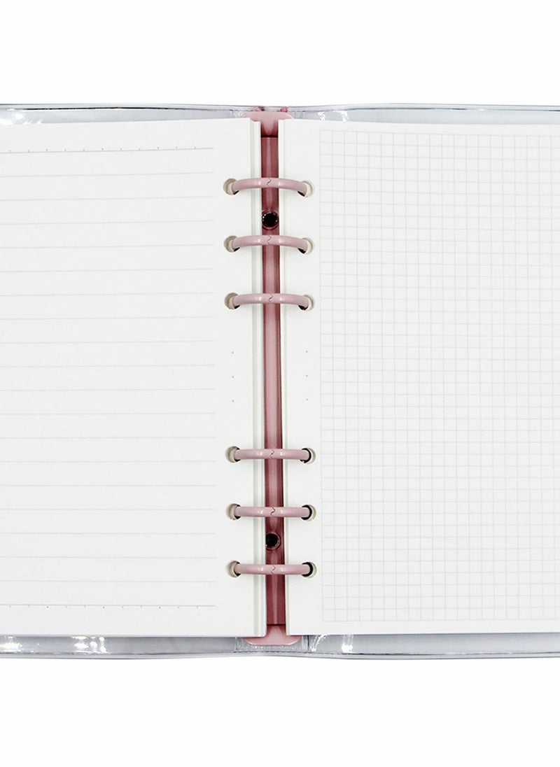 Y&D - A6 Binder Cover Notebook, Soft PVC Cute Cartoon Refillable 6 Ring Loose Leaf Round Personal Journal with Insert Paper, Pocket, Snap Button Closure - Image 1