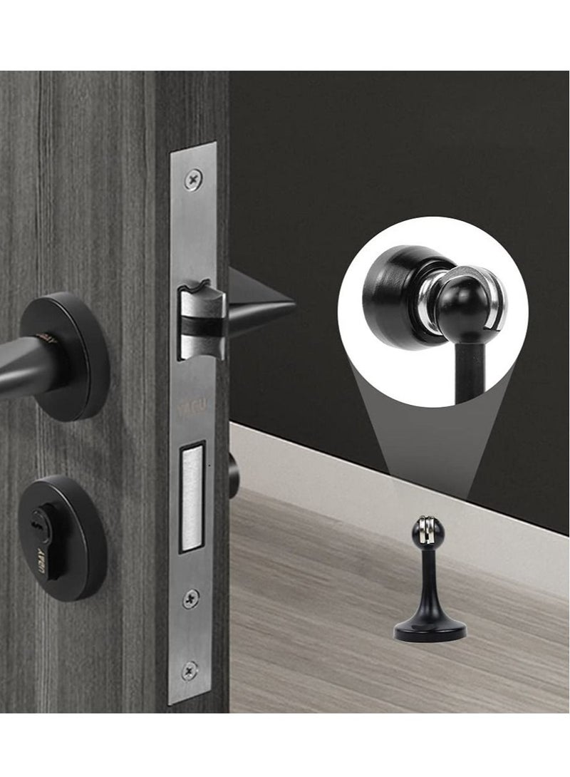 Captaintech Magnetic Door Stops Door Stopper Stainless Steel Magnetic Doorstop Brushed Satin Nickel, Black Wall Floor Mounted Door Holder Door Catch for Bedroom Bathroom Kitchen Home Office - Image 3