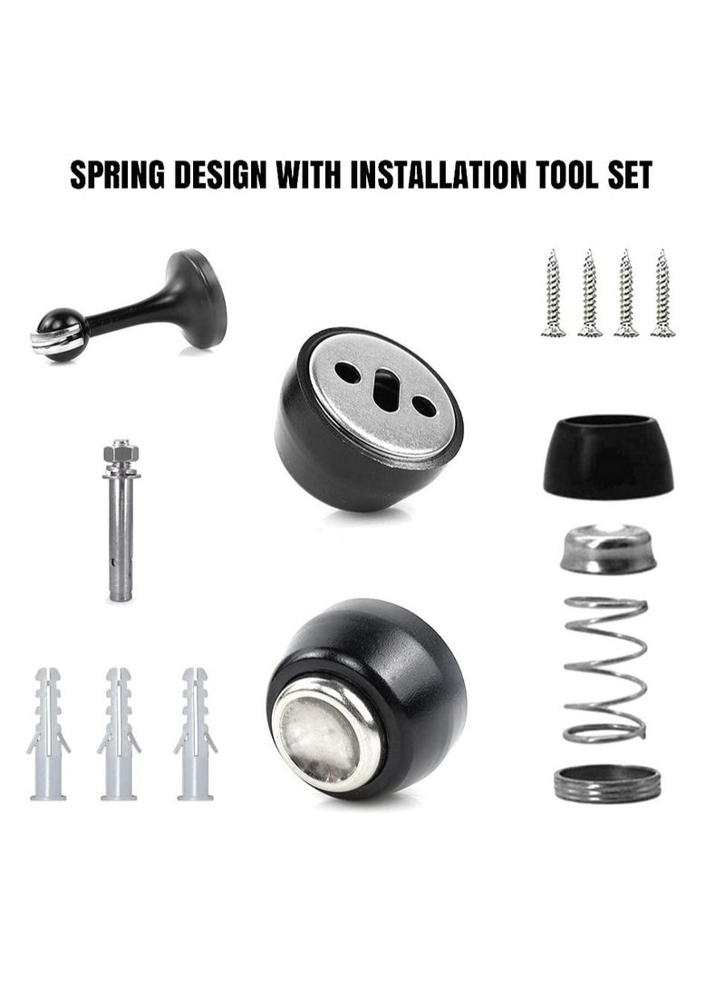 Captaintech Magnetic Door Stops Door Stopper Stainless Steel Magnetic Doorstop Brushed Satin Nickel, Black Wall Floor Mounted Door Holder Door Catch for Bedroom Bathroom Kitchen Home Office - Image 4