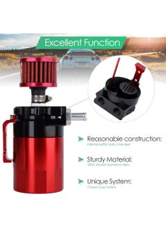 Rock Pow Universal Car Oil Catch Can Kit Polish Baffled Automotive Reservoir Tank 300ml with Breather Aluminum Compact Dual Cylinder  - Image 4