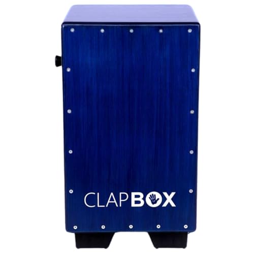 Clapbox Cajon Drum Oak Wood (H:20" W:12" L:12") - NOT MADE IN CHINA - 3 Internal Snares with adjustable feature | Most Popular Cajon Brand Online (Blue, CB40) - Image 1