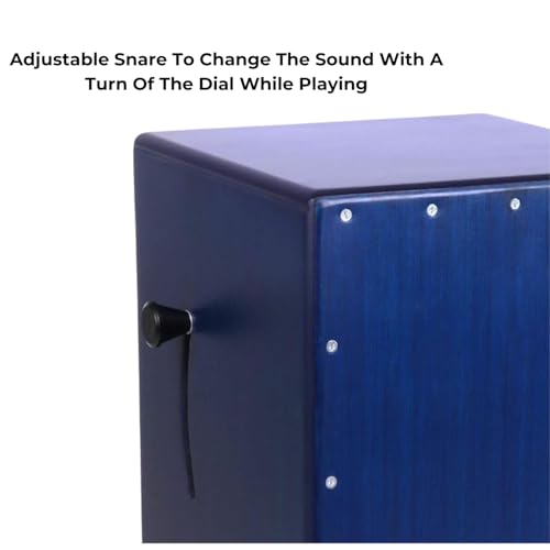 Clapbox Cajon Drum Oak Wood (H:20" W:12" L:12") - NOT MADE IN CHINA - 3 Internal Snares with adjustable feature | Most Popular Cajon Brand Online (Blue, CB40) - Image 3