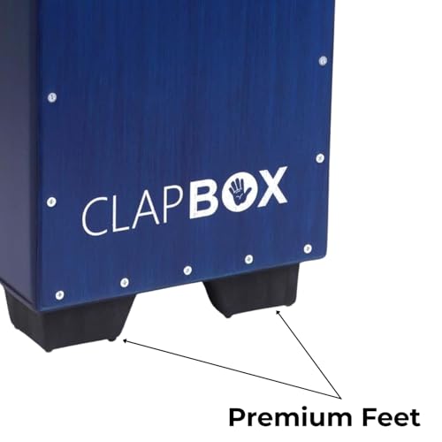 Clapbox Cajon Drum Oak Wood (H:20" W:12" L:12") - NOT MADE IN CHINA - 3 Internal Snares with adjustable feature | Most Popular Cajon Brand Online (Blue, CB40) - Image 4