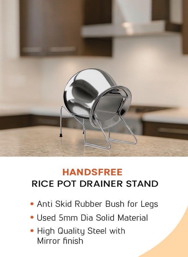 GLOCY Handsfree Rice Pot Drainer Stand, Stainless Steel, Multiple Grain Water Drainer For Rice,Fruits,Noodles,Pasta,Beans And Vegetables - Image 4