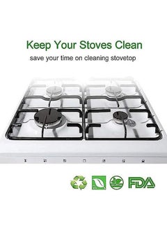 X spring Stove Burner Covers 10 Pack Stove Top Cover 0.2 Mm Double Thickness Non Stick Reusable Gas Stove Protector Gas Range Protectors For Kitchen Cuttable Easy To Clean Size 27 X 27 Cm Silver  - Image 3