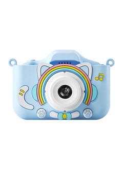 Cross-border New Children Camera Photographable Unicorn Cartoon Digital Mini X2 HD Double Photograph Toy Gift FactoryWIFI Rainbow Blue Cat +64G + card reader WIFI Rainbow Blue Cat +64G + card reader