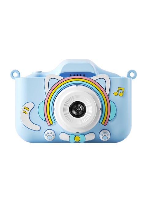 Cross-border New Children Camera Photographable Unicorn Cartoon Digital Mini X2 HD Double Photograph Toy Gift FactoryWIFI Rainbow Blue Cat +64G + card reader WIFI Rainbow Blue Cat +64G + card reader