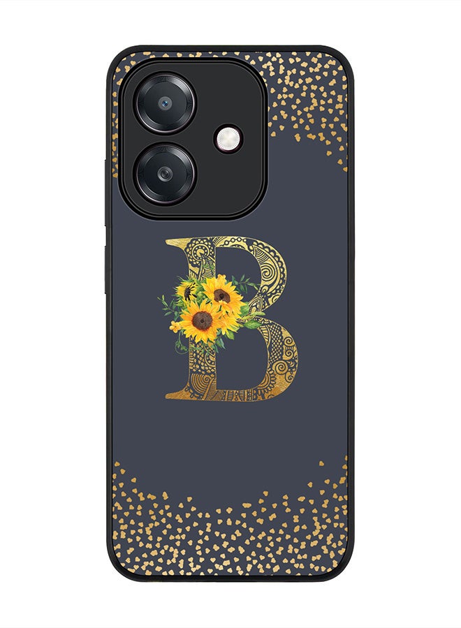 Stylizedd For Oppo A5i Case,Slim fit Camera Protection, Shockproof Thin Phone cover  - Custom Floral Monogram - B  (Grey )