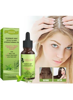 EELHOE Rosemary Mint Scalp And Hair Strengthening Oil, Organic Rosemary Essential Oil For Hair Growth Serum For Split End Care, Nourishes Scalp, Rid Of Itchy And Dry Scalp, Hair Loss  - Image 1