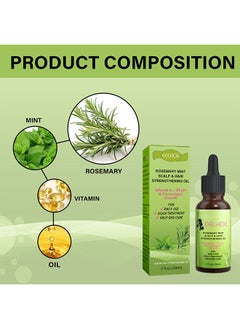 EELHOE Rosemary Mint Scalp And Hair Strengthening Oil, Organic Rosemary Essential Oil For Hair Growth Serum For Split End Care, Nourishes Scalp, Rid Of Itchy And Dry Scalp, Hair Loss  - Image 3