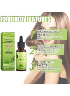 EELHOE Rosemary Mint Scalp And Hair Strengthening Oil, Organic Rosemary Essential Oil For Hair Growth Serum For Split End Care, Nourishes Scalp, Rid Of Itchy And Dry Scalp, Hair Loss  - Image 5