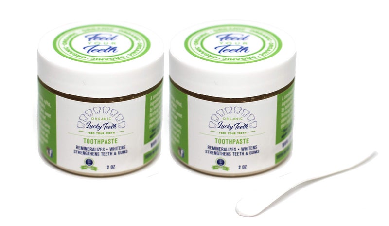 Lucky Teeth Organic ToothpasteAll Natural Remineralizes and Fortifies Teeth and Gums 2 oz 2 Pack - Image 1