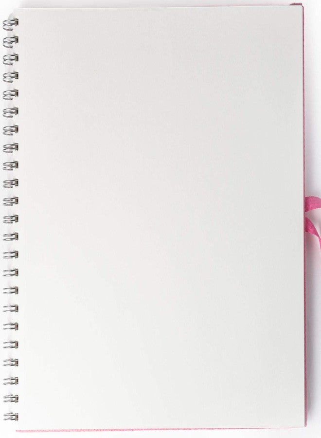 Comma Abaca – Wire-O Bound Sketchbook with Ribbon Closure – A3 Size (Large) – 50 Sheets – 160gsm Anti-Ageing, Acid Free, Archival Fine Grain Paper – Micro-Perforations for Easy Tear Off – (Pink) - Image 2