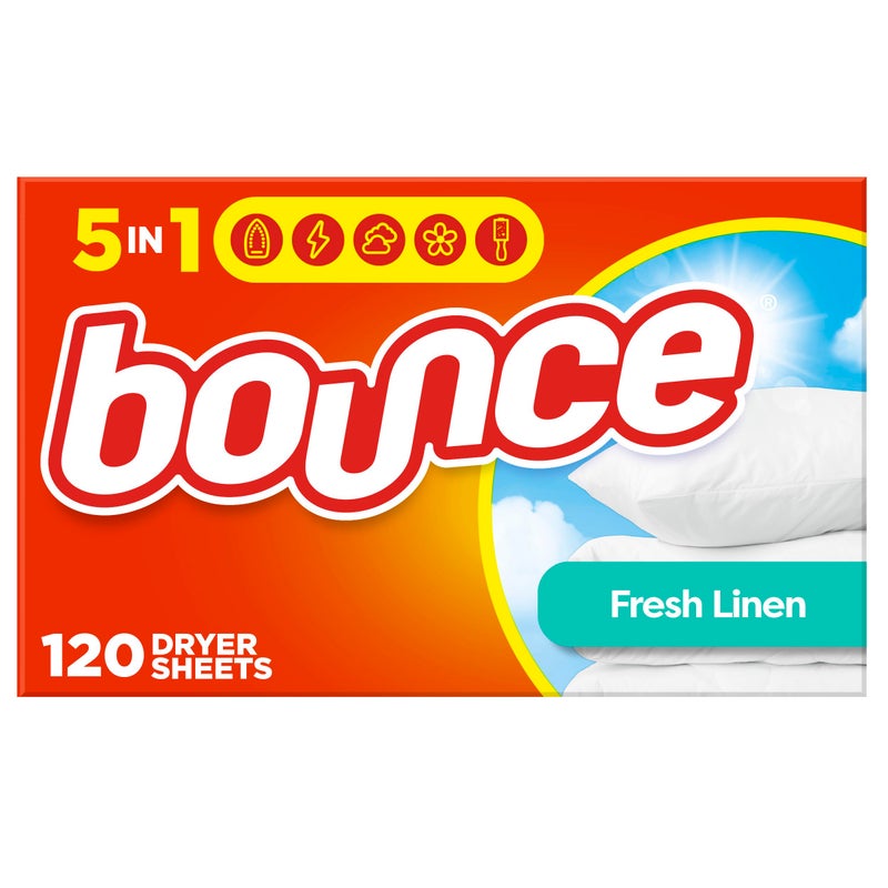 Bounce Fresh Linen Scented Fabric Softener Dryer Sheets 120 Count