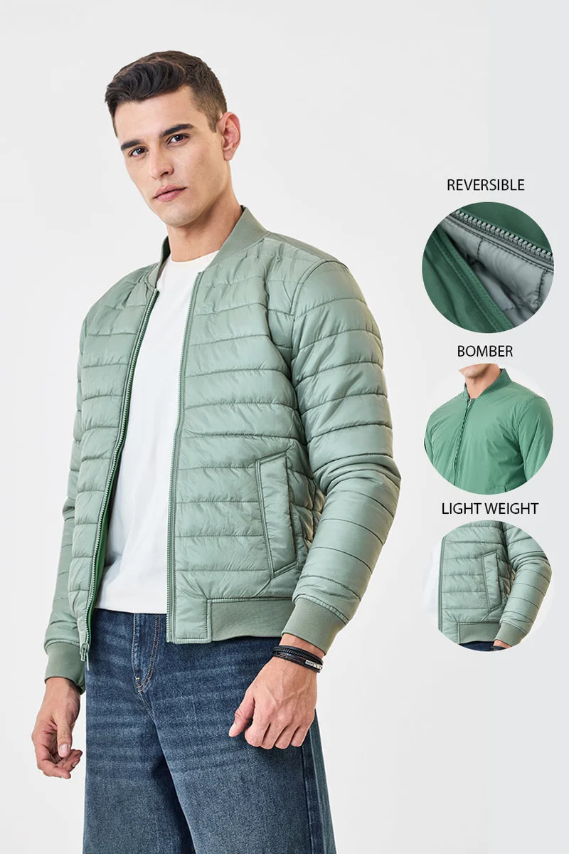 SNITCH Reversible Zipper Bomber Jacket