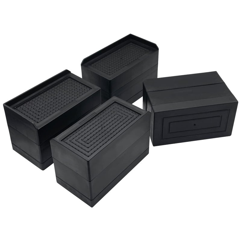 JONHWI JONHWI Bed Risers Furniture Raise Blocks 3 inch Stilts Heavy Duty for Bed Couch Desk Sofa Table Lifts Furniture Legs Lifters Support up to 1300 Lbs Black 4 Pack Set