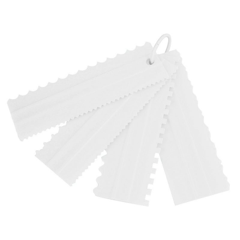 Cake Scraper Smoother 4 Pcs Durable Plastic Cake Decorating Comb - 8 Double-Sided Styles Cake Edge Smoother for DIY Baking - Image 2