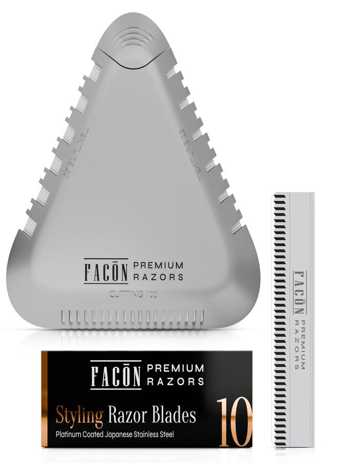 FACON Facón Razor Comb for Hair Cutting - Professional Hair Cutting Comb Kit with 13 Replacement Blades, Double Edge Shaper for Salon & Home, Premium Styling Thinning Texturizing Split Ends Trimming Razor - Image 1