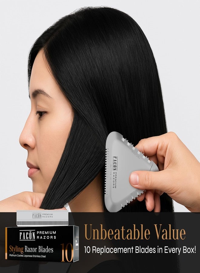 FACON Facón Razor Comb for Hair Cutting - Professional Hair Cutting Comb Kit with 13 Replacement Blades, Double Edge Shaper for Salon & Home, Premium Styling Thinning Texturizing Split Ends Trimming Razor - Image 5
