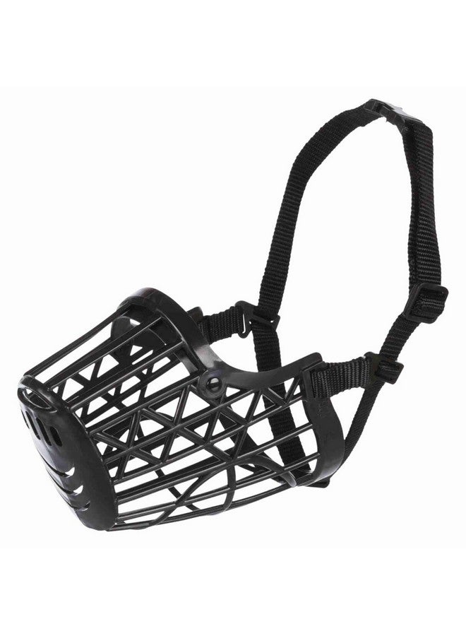 Trixie Plastic Enclosed Dog Muzzle | Made With Durable Plastic Material, Lightweight And Fully Adjustable | Helps Protect Your Dog And The Surroundings - Black, 26 Cm M-L - Image 1
