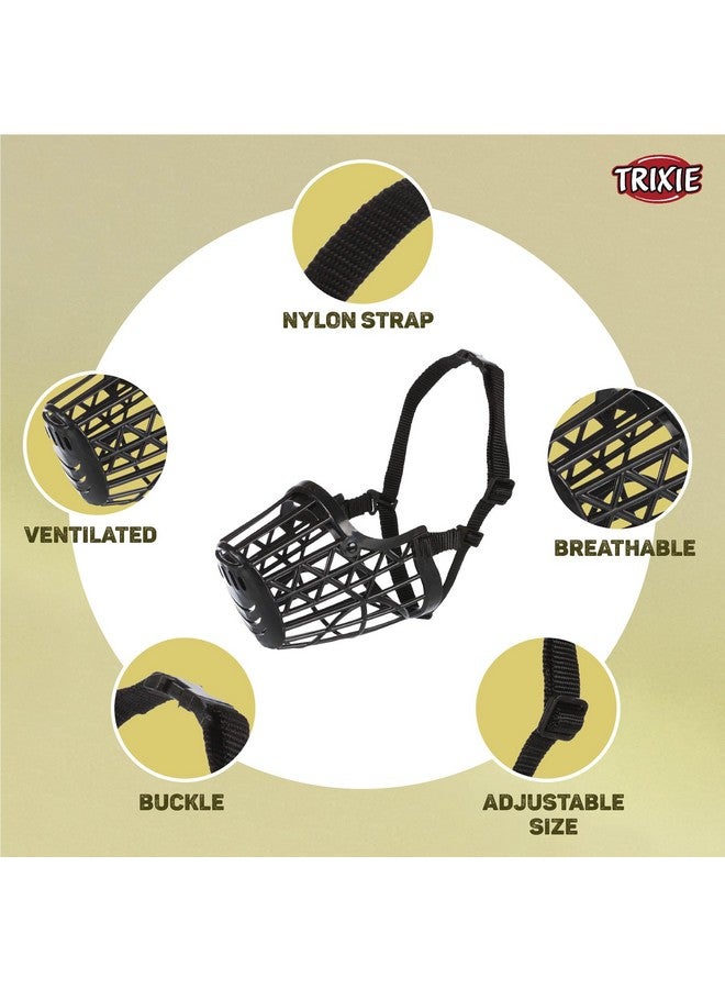 Trixie Plastic Enclosed Dog Muzzle | Made With Durable Plastic Material, Lightweight And Fully Adjustable | Helps Protect Your Dog And The Surroundings - Black, 26 Cm M-L - Image 2