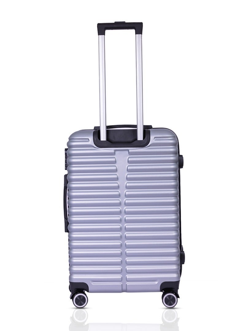 MNUK Destiny Set of 3 Luggage | Hardside Soft Handle Trolley with TSA Lock |Double 360° 4 Wheeler| Cabin-20 Inch, Medium- 24 Inch, Large-28 Inch| Silver - Image 4