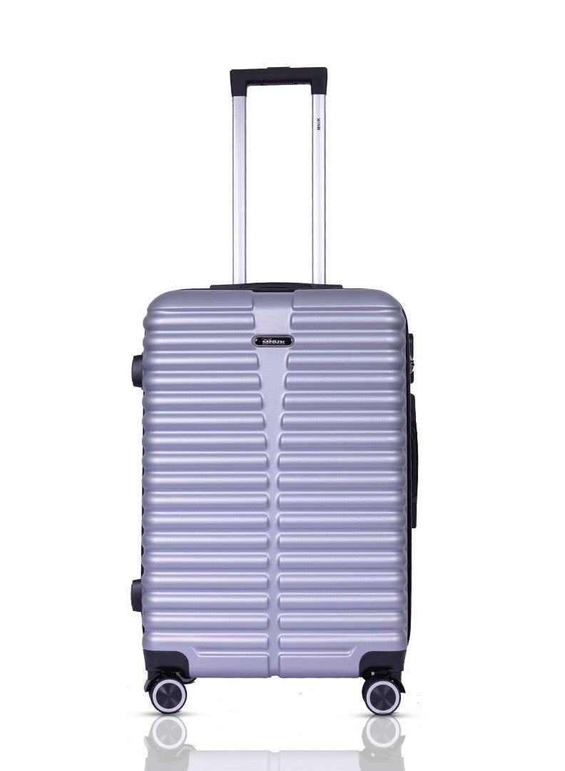 MNUK Destiny Set of 3 Luggage | Hardside Soft Handle Trolley with TSA Lock |Double 360° 4 Wheeler| Cabin-20 Inch, Medium- 24 Inch, Large-28 Inch| Silver - Image 3