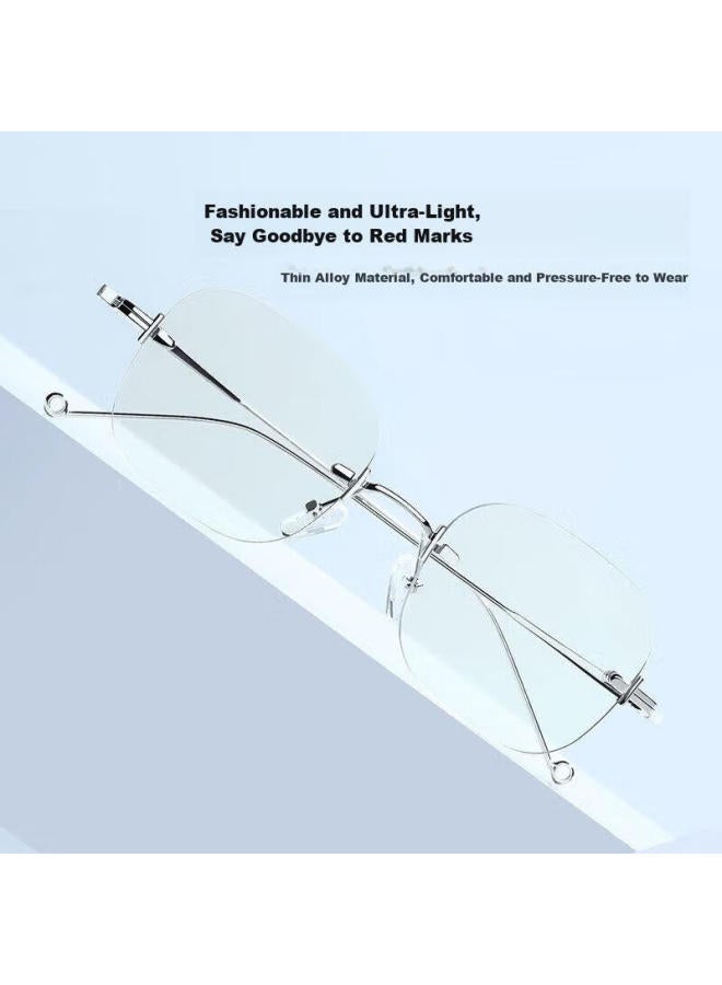 VEGOOS Weigushi Anti-blue Light And Anti-radiation Gl, Frameless, For Men And Women, Computer And Phone Eye Protection, Non-prescription Gl Frame 56003 - Image 4