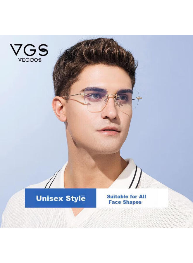 VEGOOS Weigushi Anti-blue Light And Anti-radiation Gl, Frameless, For Men And Women, Computer And Phone Eye Protection, Non-prescription Gl Frame 56003 - Image 1