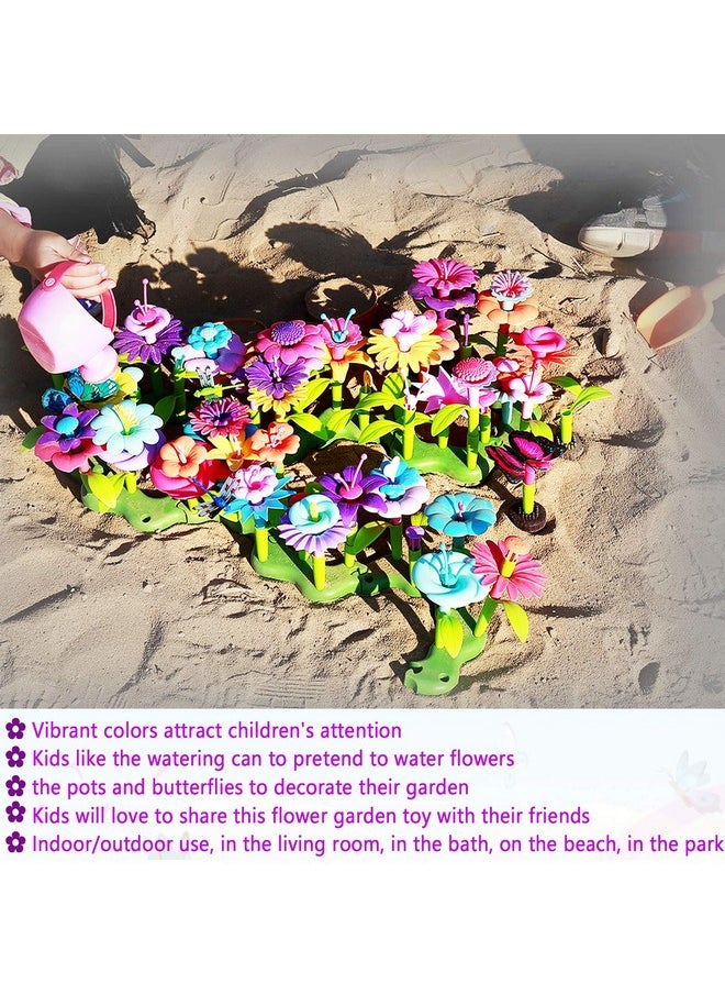 LANNEY LANNEY Flower Building Toy Set, 200 Pcs Flower Garden Building Toys for Girls Boys 3 4 5 6 7 Year Old, Educational Stem Build Garden Toy, Kids Toddler Birthday Gift Ideas  - Image 3