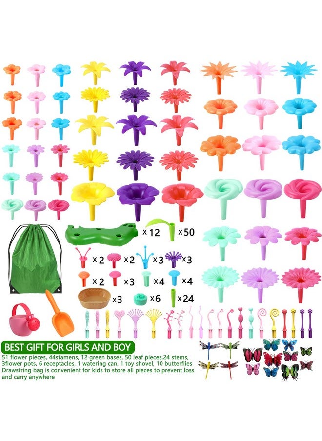 LANNEY LANNEY Flower Building Toy Set, 200 Pcs Flower Garden Building Toys for Girls Boys 3 4 5 6 7 Year Old, Educational Stem Build Garden Toy, Kids Toddler Birthday Gift Ideas  - Image 5