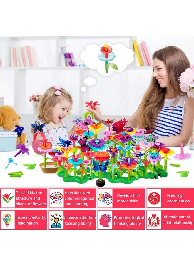 LANNEY LANNEY Flower Building Toy Set, 200 Pcs Flower Garden Building Toys for Girls Boys 3 4 5 6 7 Year Old, Educational Stem Build Garden Toy, Kids Toddler Birthday Gift Ideas  - Image 4