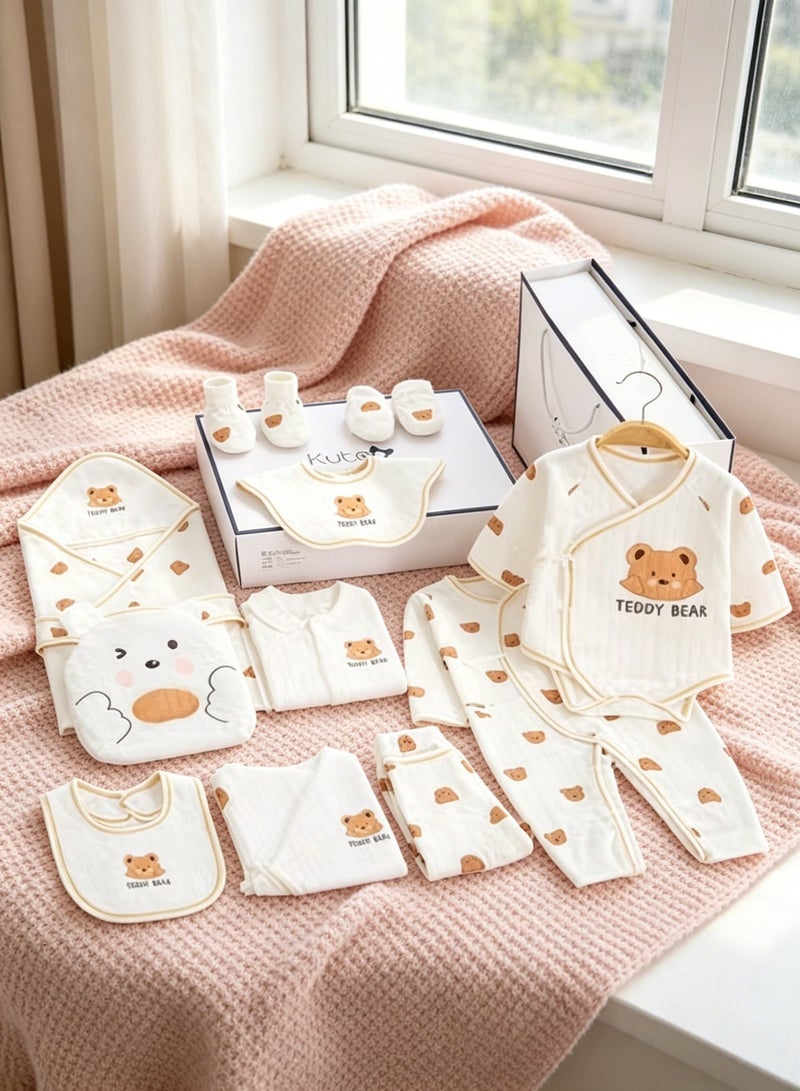 DOOKOO 26pcs Newborn Baby Gifts Set, Newborns Layette Gift for Girl Boys, Infant Essential Clothes Accessories, Premium Cotton Babies' Pant and Top Sets, with Beautifully Suitcase and Prints - Image 3