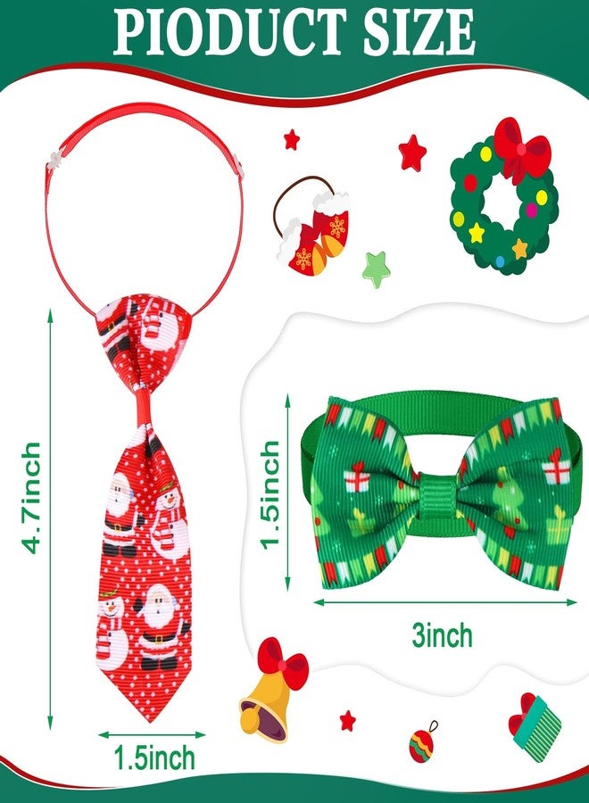 Chunful 150 Pcs Christmas Dog Bow Ties Collars Bulk Santa Claus Adjustable Cat Dog Collars Bowtie Neckties Basic Xmas Puppy Costume for Small Medium Pet Grooming Accessories - Image 2