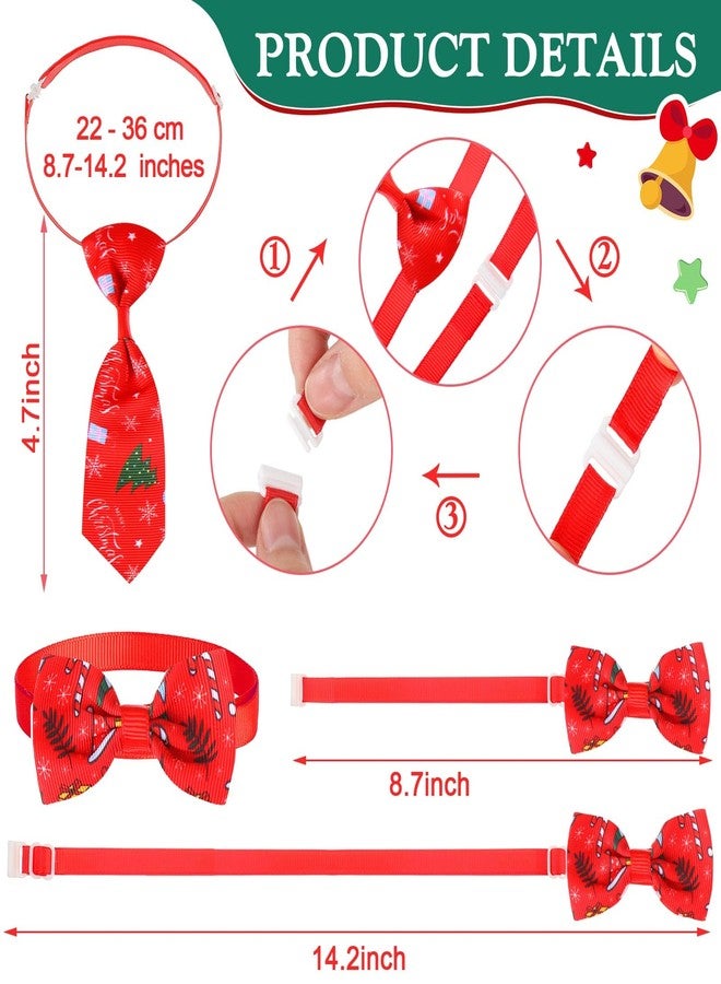 Chunful 150 Pcs Christmas Dog Bow Ties Collars Bulk Santa Claus Adjustable Cat Dog Collars Bowtie Neckties Basic Xmas Puppy Costume for Small Medium Pet Grooming Accessories - Image 4