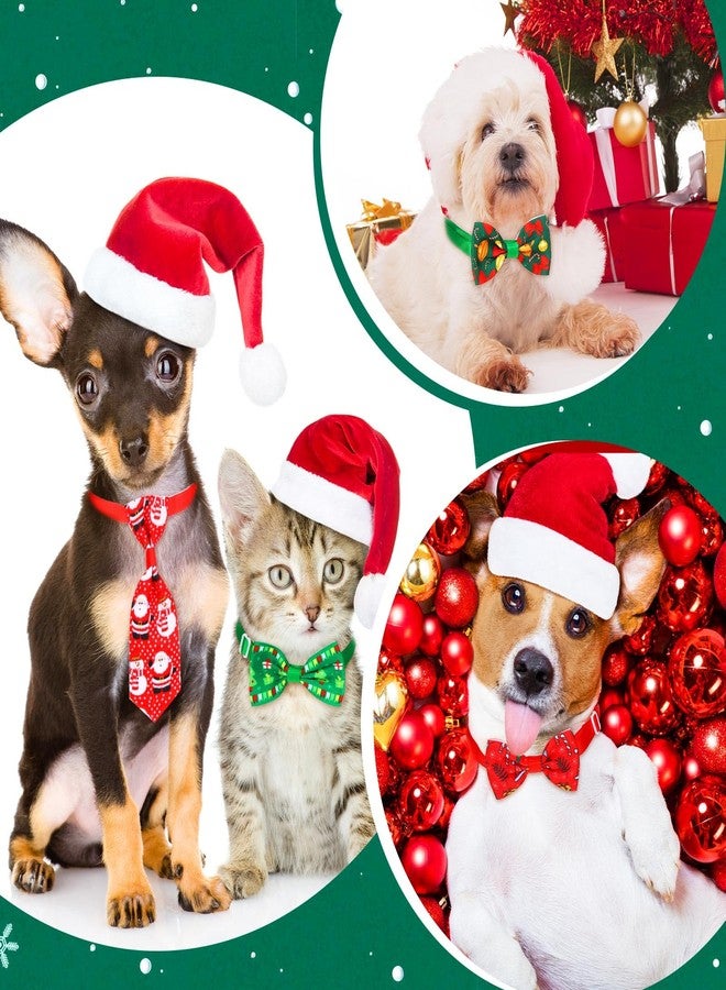 Chunful 150 Pcs Christmas Dog Bow Ties Collars Bulk Santa Claus Adjustable Cat Dog Collars Bowtie Neckties Basic Xmas Puppy Costume for Small Medium Pet Grooming Accessories - Image 5