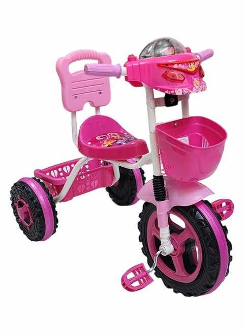 Comfortable Seat Plastic Basket Tricycle With Non-Slip Grips For Kids