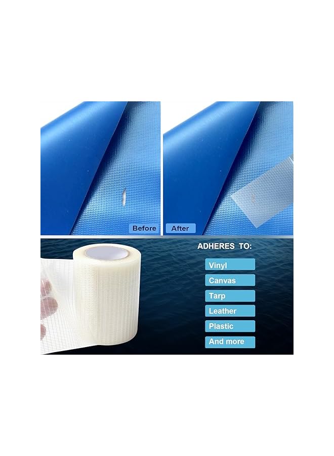 PROMASS promass RV Awning Repair Tape 39 feet x 3.1 Inch Reinforced Fiberglass Repair Tape Waterproof Tent Repair Tape Strong Stick Boat Covers Canvas Repair Kit (HL- MESHTAPE2)  - Image 3