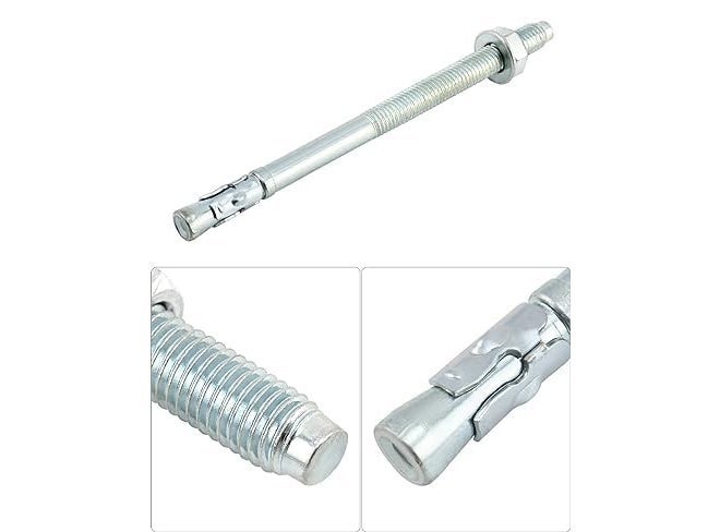 TheMujtaba Standard Fasteners for Heavy-Duty Zinc Wedge Anchors for Cement and Concrete Wedge Type Fully Threaded Design Expansion Zinc Plated Anchor Bolts (Pack of 10pcs)(10X100) - Image 3