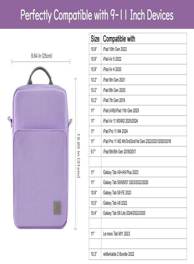 Dadanism 9-11" Tablet Sleeve Shoulder Bag Carrying Case with Handle for iPad 9/8/7th 10.2, iPad Pro 11 M4 M2, iPad Air 11", iPad Air 5/4 10.9, iPad 10th Gen 10.9, Galaxy Tab A9+/S9 FE, Grey Purple - Image 2