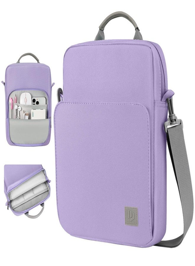 Dadanism 9-11" Tablet Sleeve Shoulder Bag Carrying Case with Handle for iPad 9/8/7th 10.2, iPad Pro 11 M4 M2, iPad Air 11", iPad Air 5/4 10.9, iPad 10th Gen 10.9, Galaxy Tab A9+/S9 FE, Grey Purple - Image 1