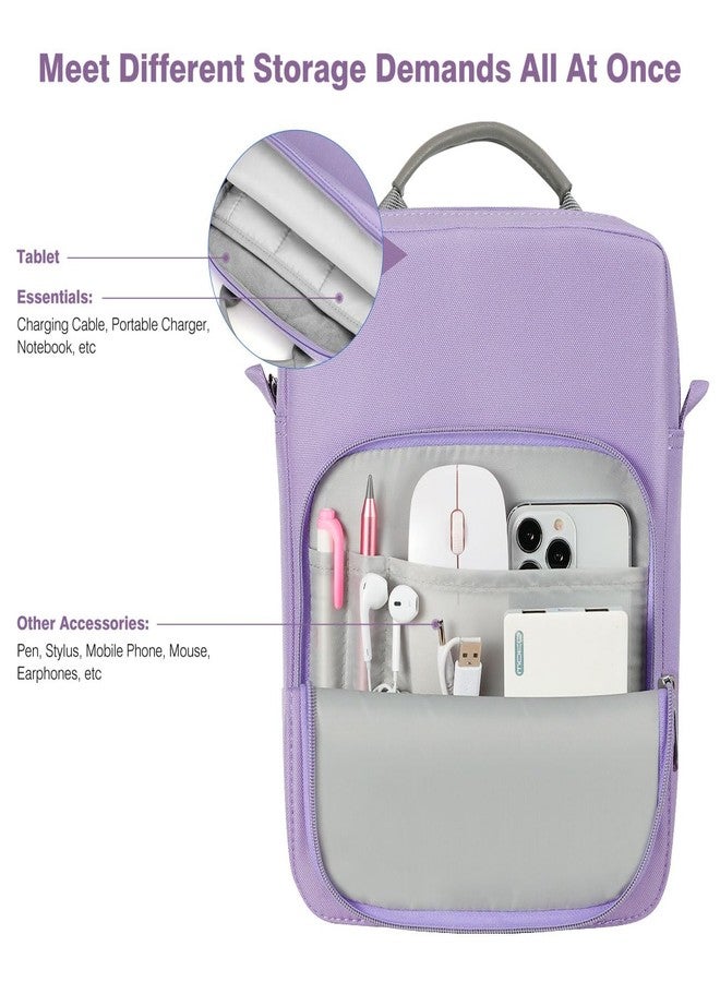 Dadanism 9-11" Tablet Sleeve Shoulder Bag Carrying Case with Handle for iPad 9/8/7th 10.2, iPad Pro 11 M4 M2, iPad Air 11", iPad Air 5/4 10.9, iPad 10th Gen 10.9, Galaxy Tab A9+/S9 FE, Grey Purple - Image 3