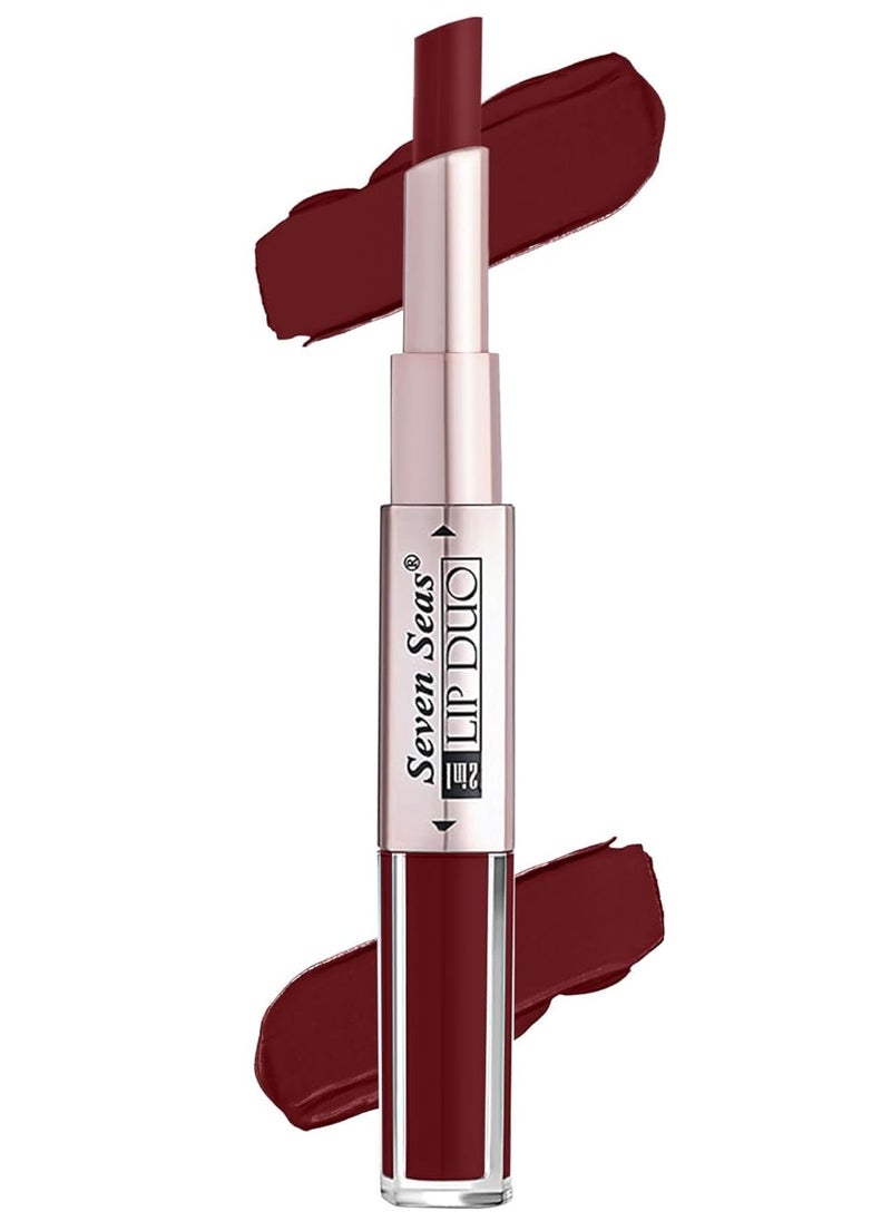 Seven Seas Seven Seas Lip Duo 2 In 1 Lipstick Matte Finish 2 in 1 Duo Liquid Lipstick with Matte Finish and Moisturizing Gloss  RoseBud Cherry  - Image 1
