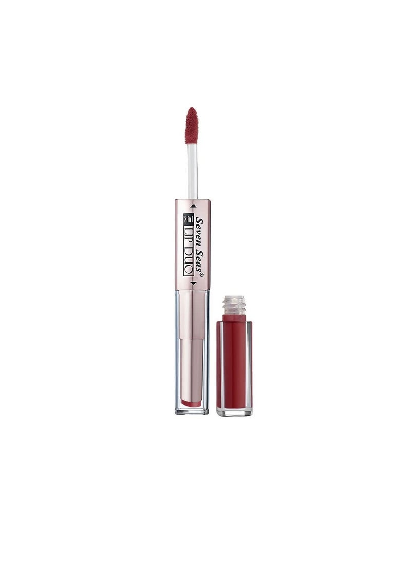 Seven Seas - Seven Seas Lip Duo 2 In 1 Lipstick Matte Finish 2 in 1 Duo Liquid Lipstick with Matte Finish and Moisturizing Gloss  RoseBud Cherry - Image 1