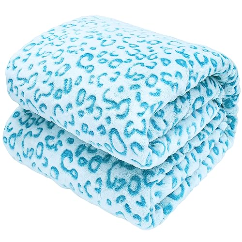 SEEGU Fleece Blanket Sky Blue Throw Blanket Soft Cozy Fuzzy Toddler Blankets Cyan Blue Gifts Decor Stuff for Kids Girls Boys Women - Image 1