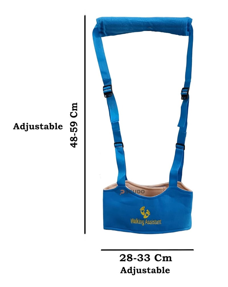 PSEUDO Baby Walker-Hand held Kids Walker Harness-Breathable Adjustable Detachable Protective Belt-Safe Standing & Walk Tool-Help Baby Keep Balance Walk for 07 to 24 Month Old (Blue) - Image 4